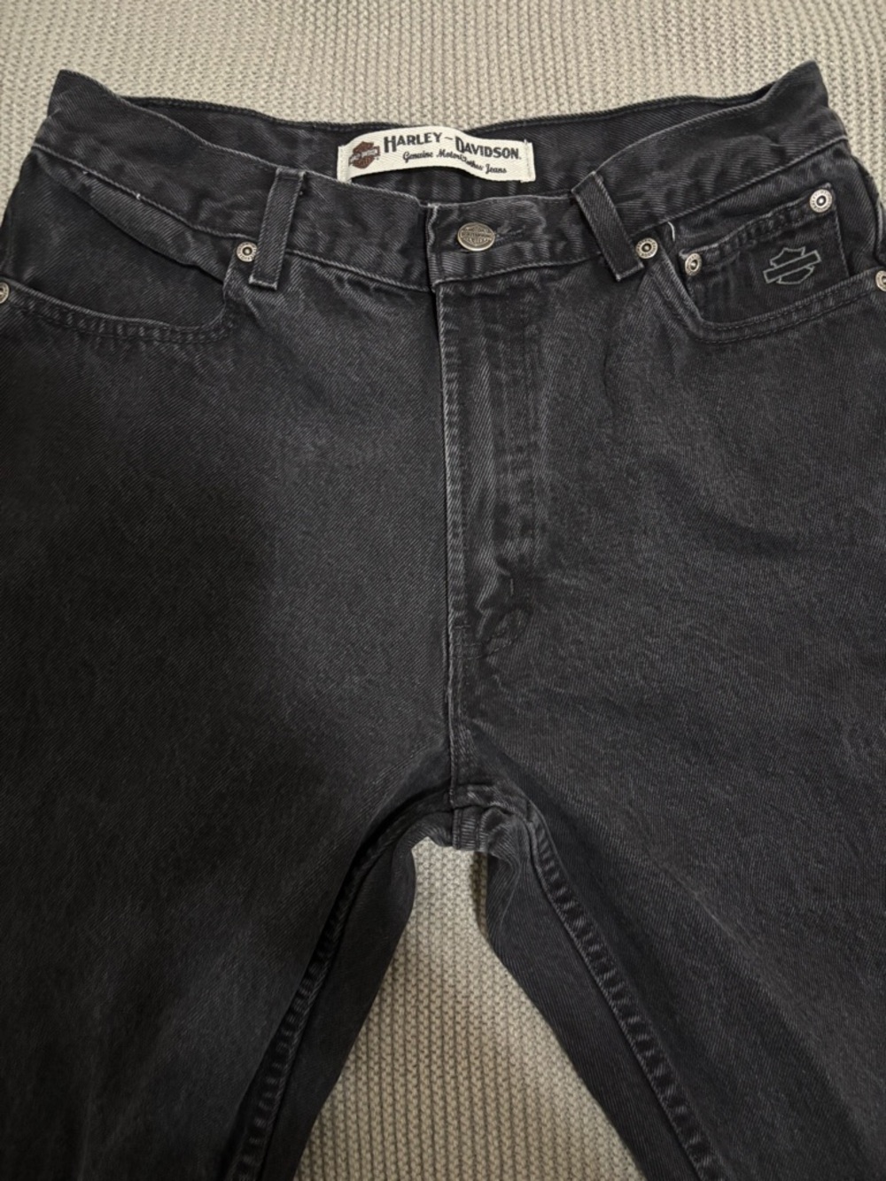 Harley-Davidson Men's Washed Black Relaxed Jeans